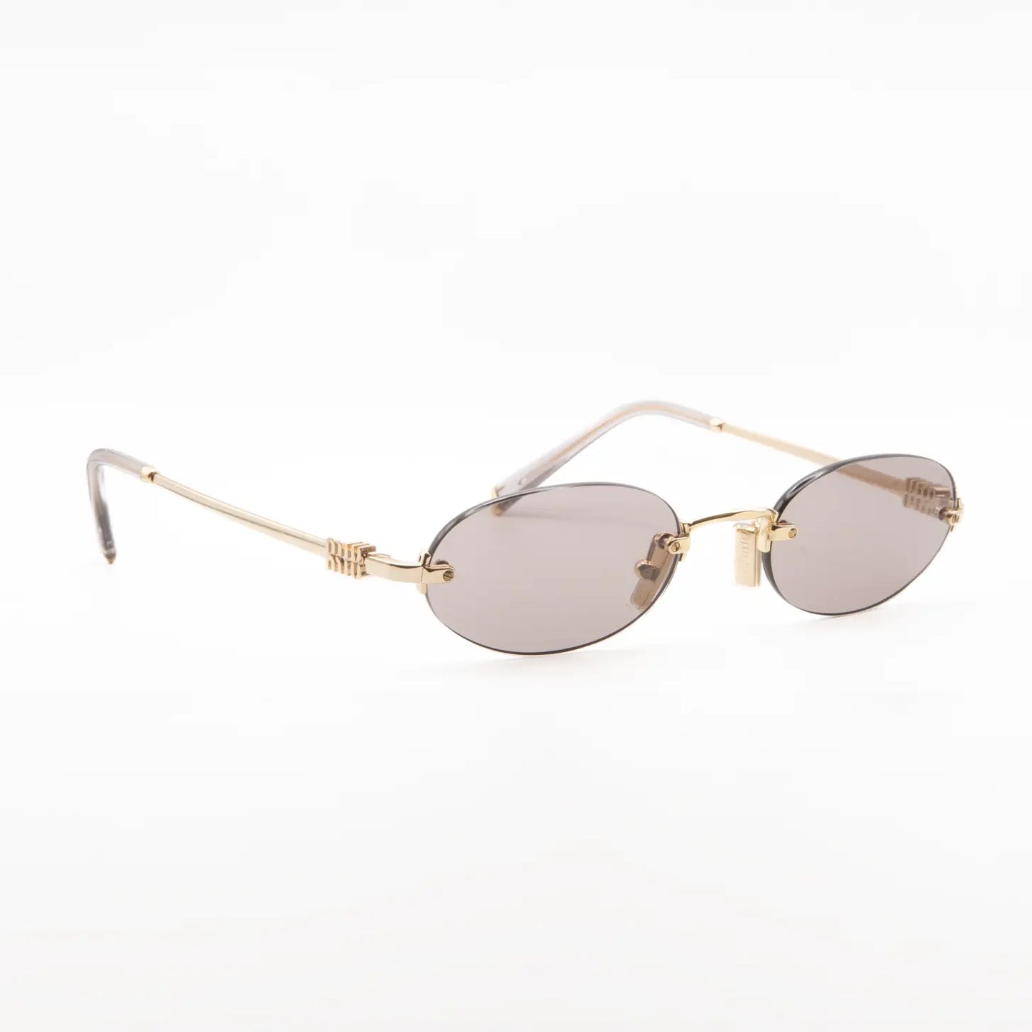 Miu Miu MU A54S 5AK20I Gold/Light Purple-Brown Sunglasses