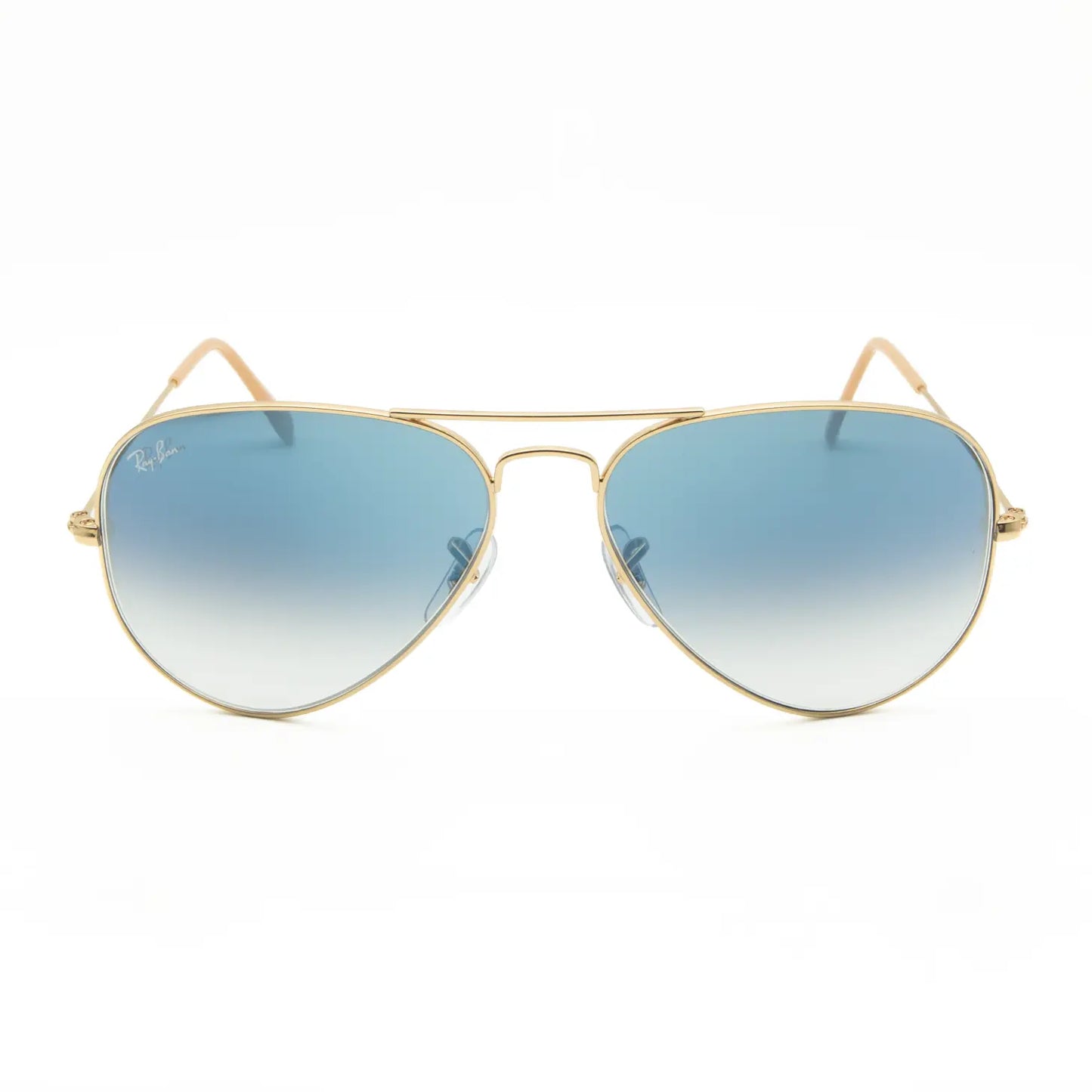 Ray-Ban Aviator large metal sunglasses RB3025 001/3F Gold/Light blue