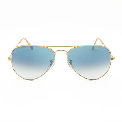 Ray-Ban Aviator large metal sunglasses RB3025 001/3F Gold/Light blue