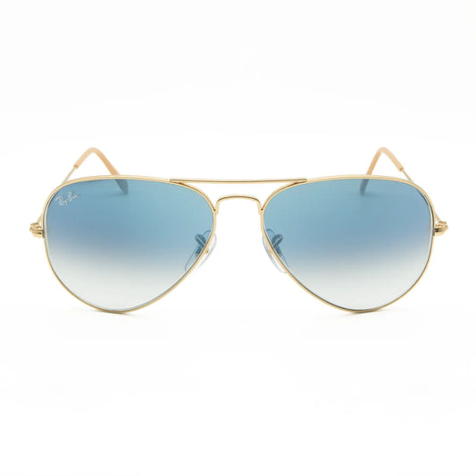 Ray-Ban Aviator large metal sunglasses RB3025 001/3F Gold/Light blue