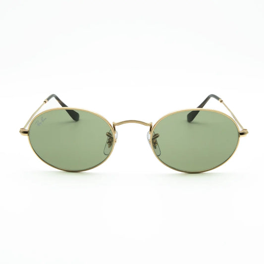 Ray-Ban Oval Sunglasses RB3547 001/4E Gold/Battle Green