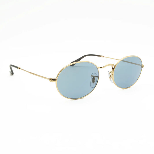 Ray-Ban Oval Sunglasses RB3547 001/56 Gold/Blue